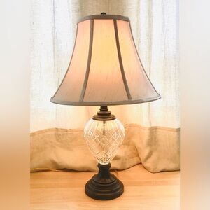 Mid-Century Crystal Glass Table Lamp